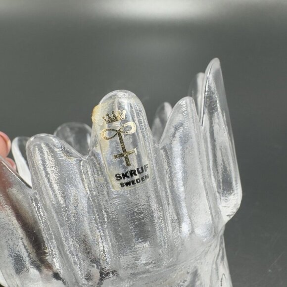 SKRUF Sweden Glass Clear Crystal Glass Votive Candle Holder Single Textured VTG - Picture 5 of 10
